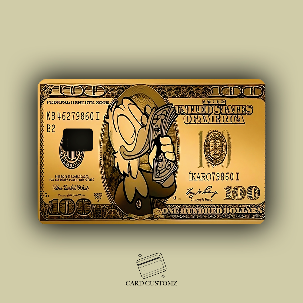 MCPATO BILLETE 100 USD STICKER DE VINIL HOLOGRÁFICO PARA TARJETAS
