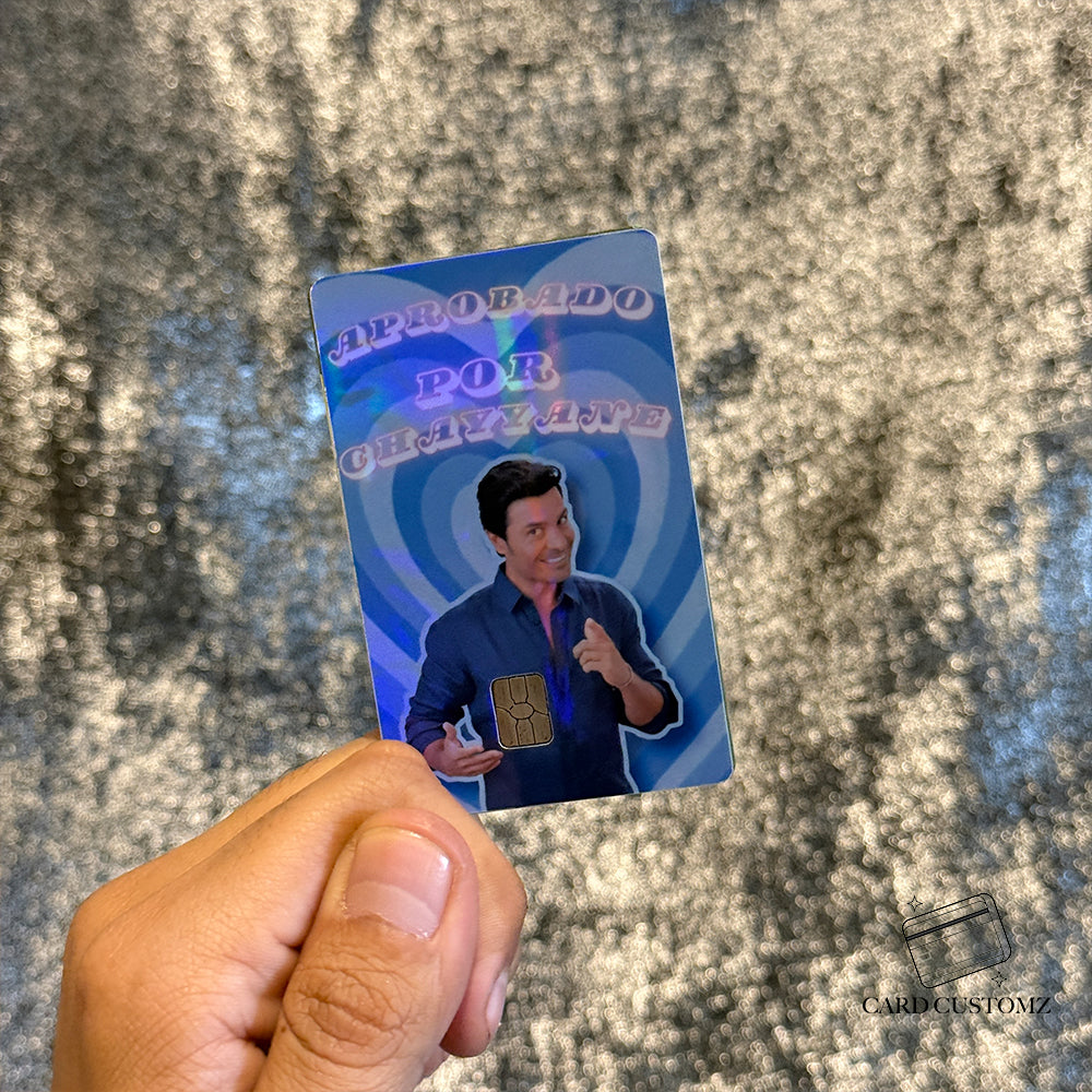 APROBADO POR CHAYANNE STICKER DE VINIL HOLOGRÁFICO PARA TARJETAS