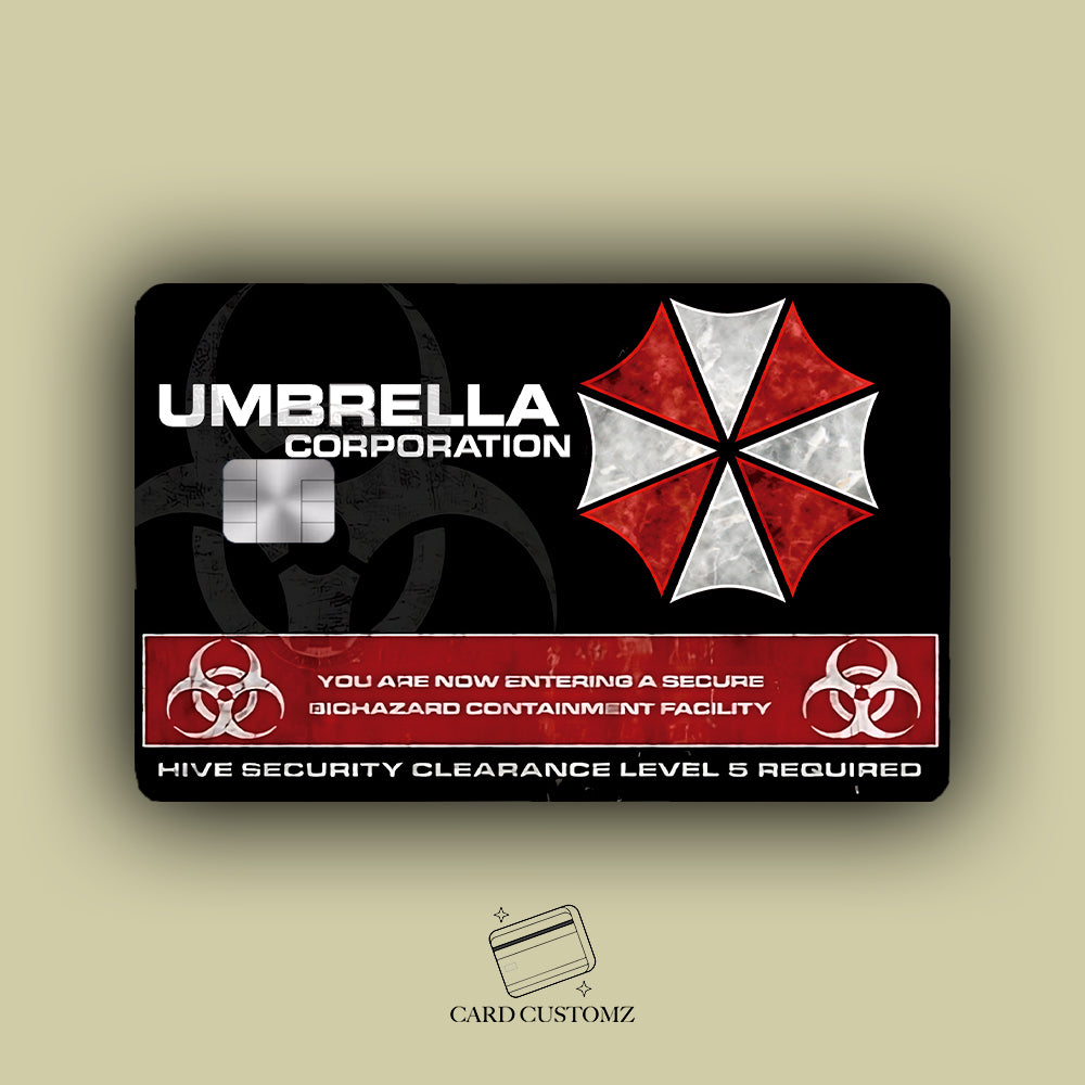 UMBRELLA CORPARATION ACCESO NIVEL 5 STICKER DE VINIL HOLOGRÁFICO PARA TARJETAS