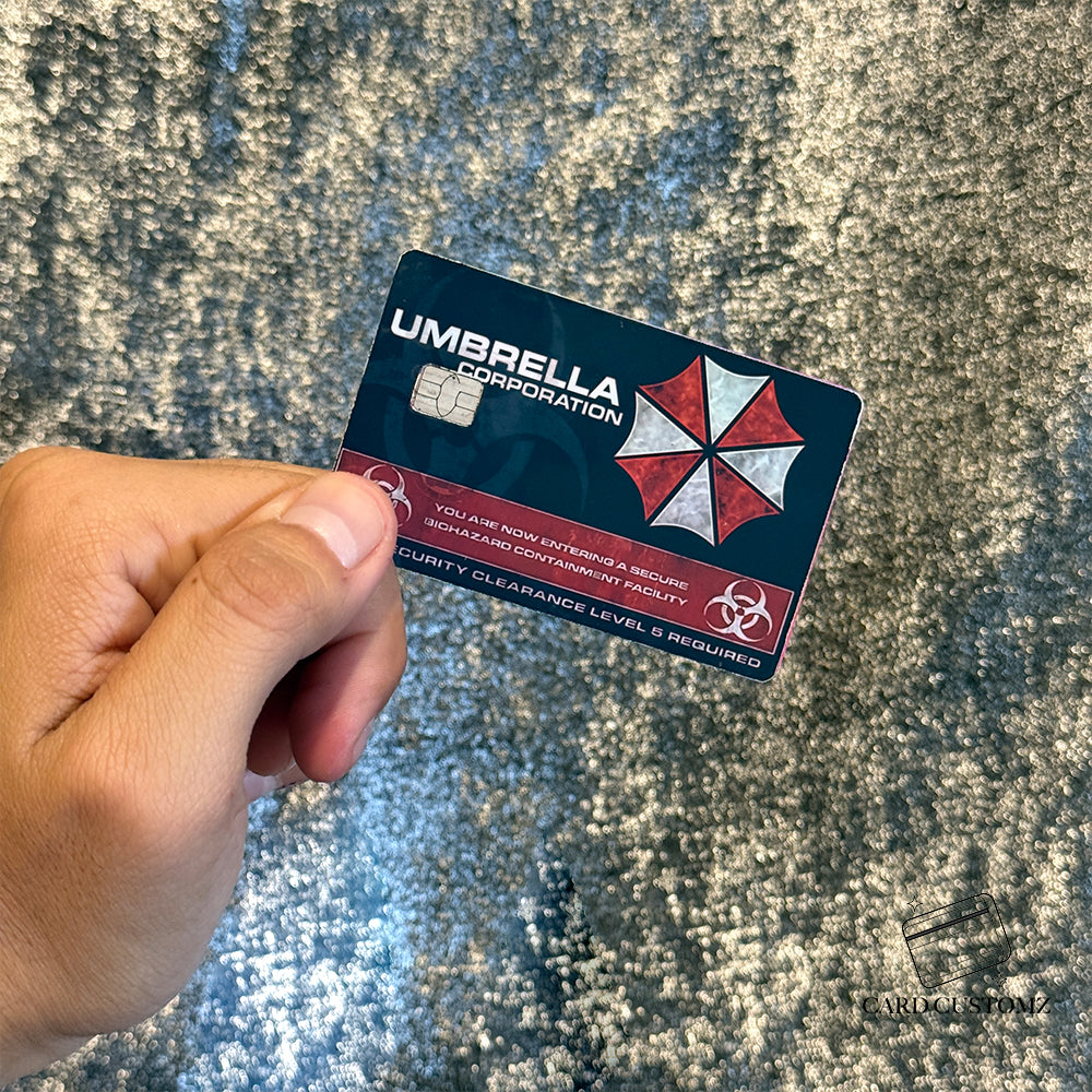 UMBRELLA CORPARATION ACCESO NIVEL 5 STICKER DE VINIL HOLOGRÁFICO PARA TARJETAS