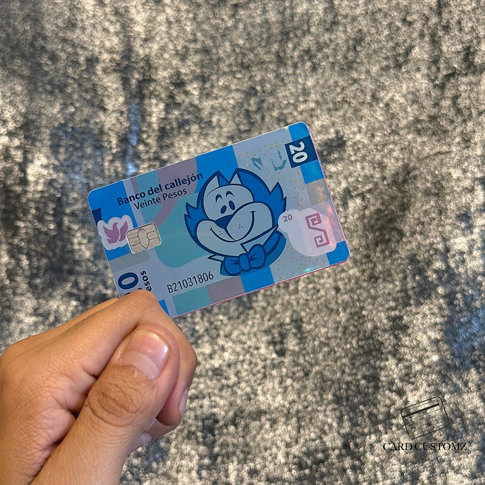 BILLETE DE BENITO DE DON GATO STICKER DE VINIL HOLOGRÁFICO PARA TARJETAS