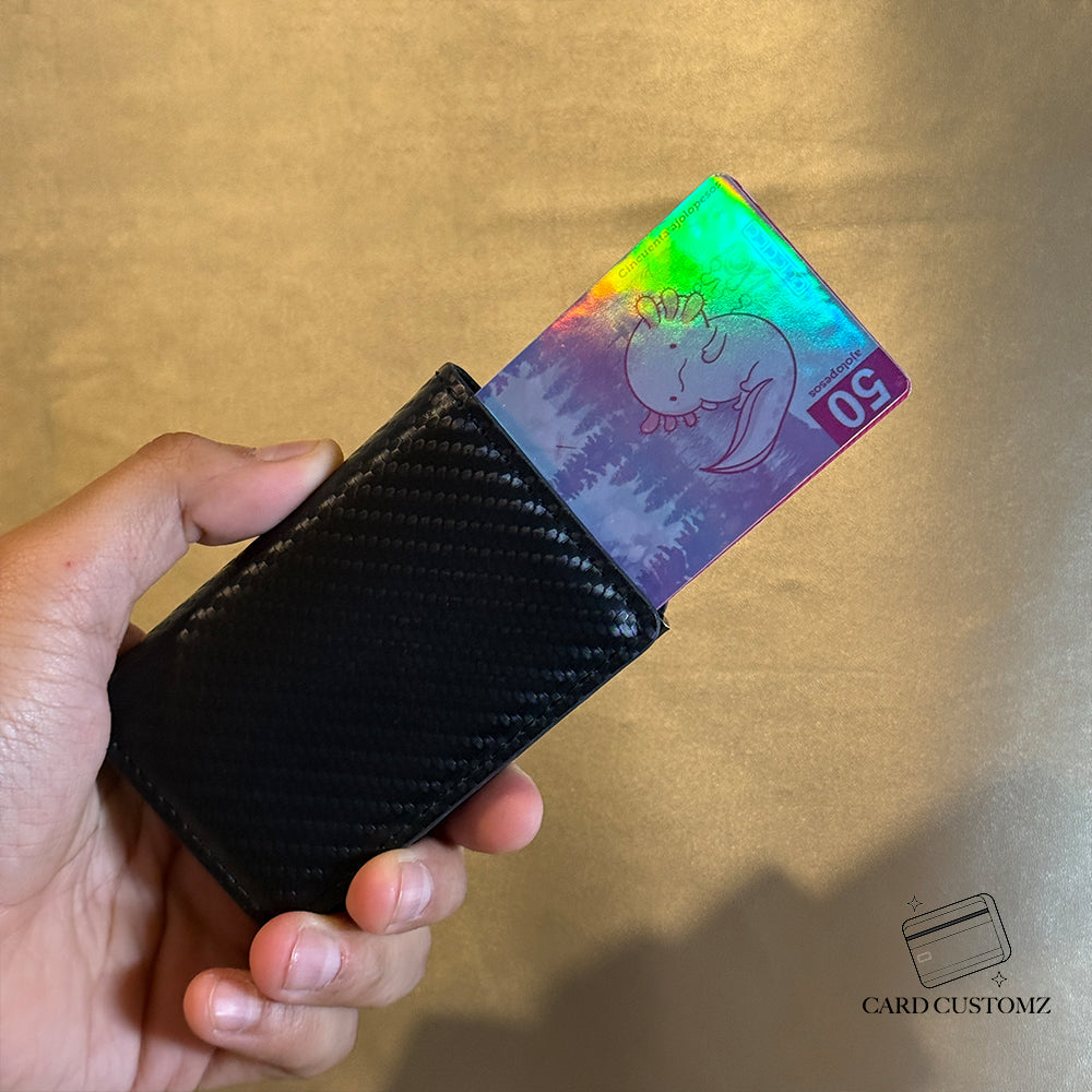 BILLETE DE AJOLOTE STICKER DE VINIL HOLOGRÁFICO PARA TARJETAS