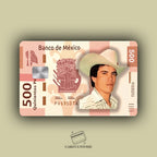 BILLETE DE CHALINO STICKER DE VINIL HOLOGRÁFICO PARA TARJETAS