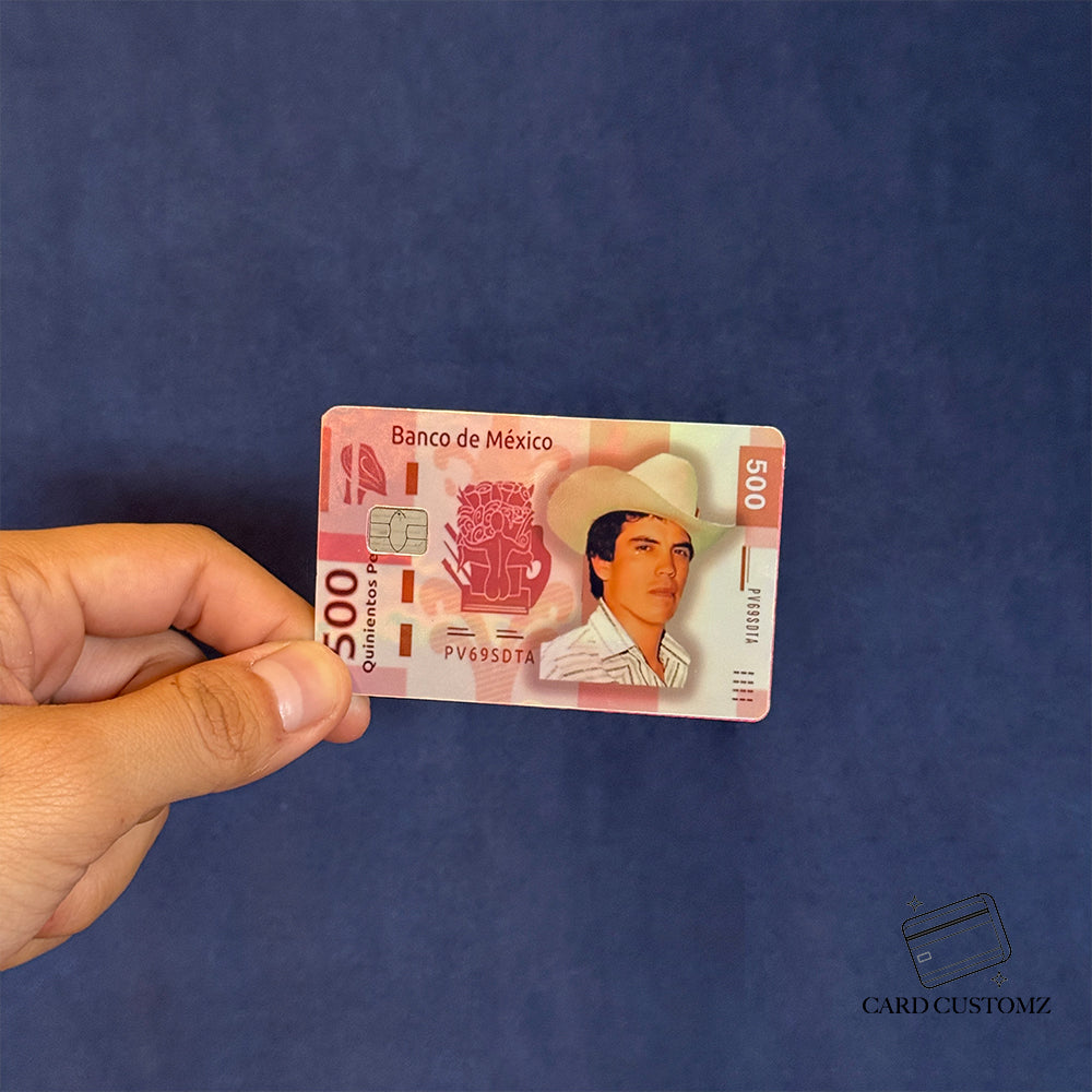 BILLETE DE CHALINO STICKER DE VINIL HOLOGRÁFICO PARA TARJETAS