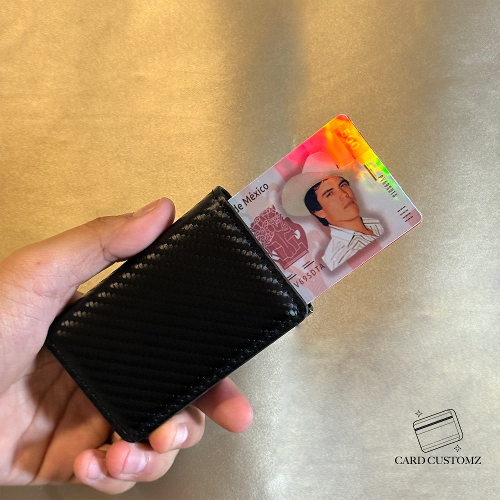 BILLETE DE CHALINO STICKER DE VINIL HOLOGRÁFICO PARA TARJETAS