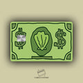 BILLETE DE BOB ESPONJA STICKER DE VINIL HOLOGRÁFICO PARA TARJETAS