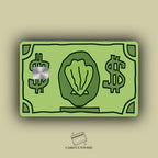 BILLETE DE BOB ESPONJA STICKER DE VINIL HOLOGRÁFICO PARA TARJETAS