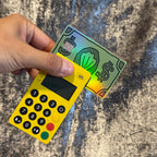 BILLETE DE BOB ESPONJA STICKER DE VINIL HOLOGRÁFICO PARA TARJETAS
