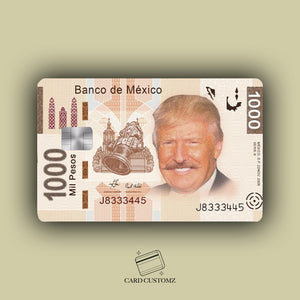 BILLETE DONALD TRUMP STICKER DE VINIL HOLOGRÁFICO PARA TARJETAS