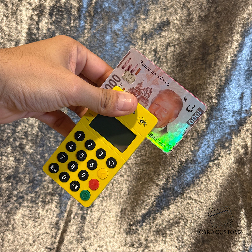 BILLETE DONALD TRUMP STICKER DE VINIL HOLOGRÁFICO PARA TARJETAS
