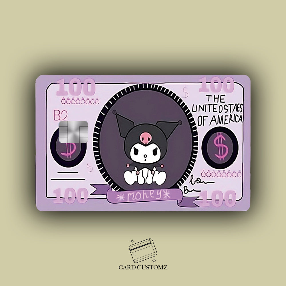 BILLETE KUROMI STICKER DE VINIL HOLOGRÁFICO PARA TARJETAS