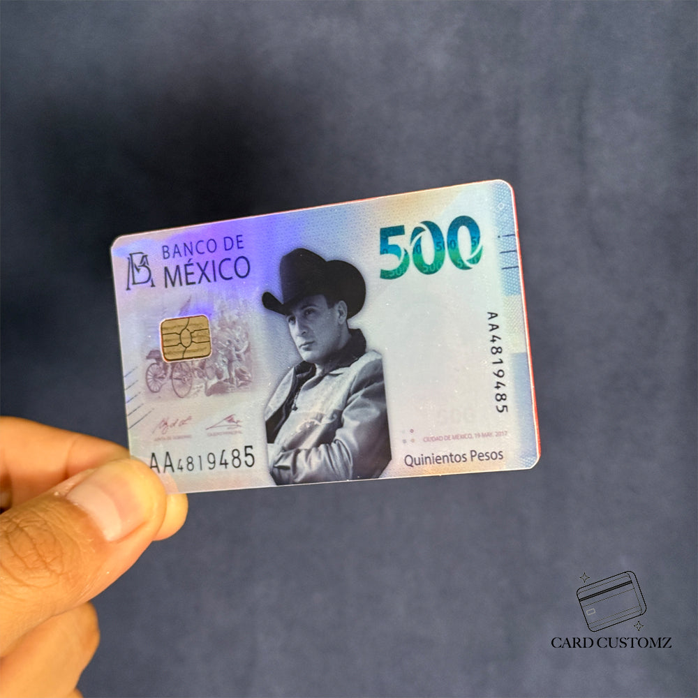 BILLETE VALENTIN ELIZALDE STICKER DE VINIL HOLOGRÁFICO PARA TARJETAS