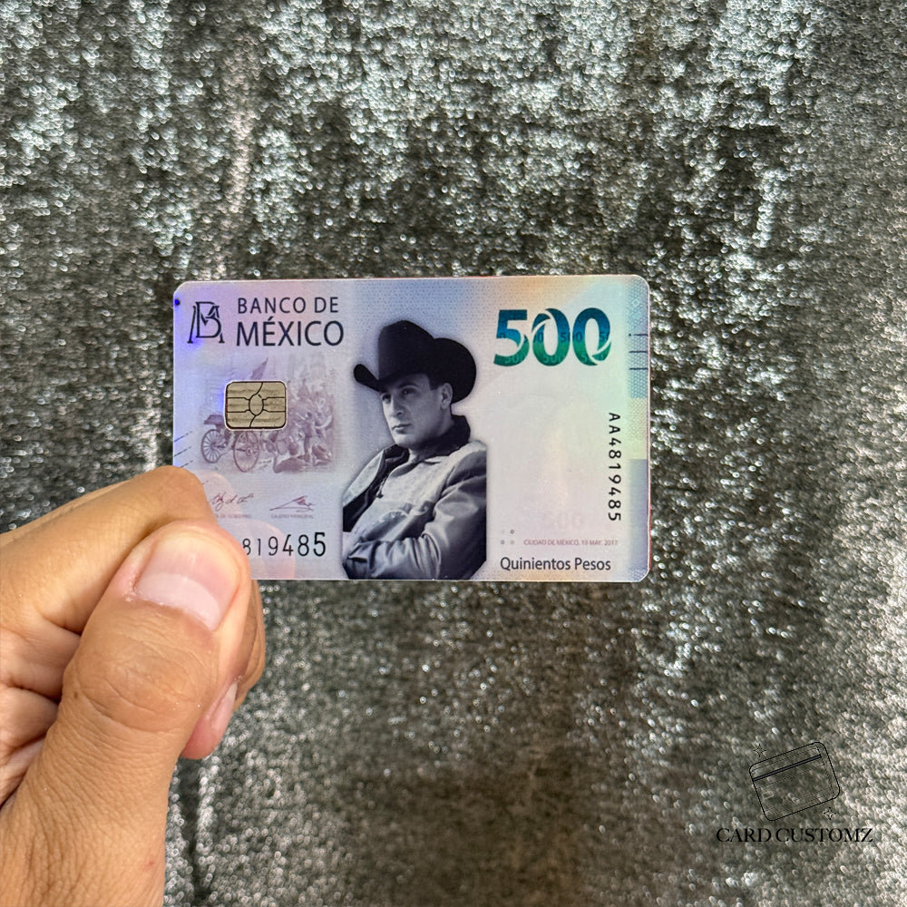BILLETE VALENTIN ELIZALDE STICKER DE VINIL HOLOGRÁFICO PARA TARJETAS
