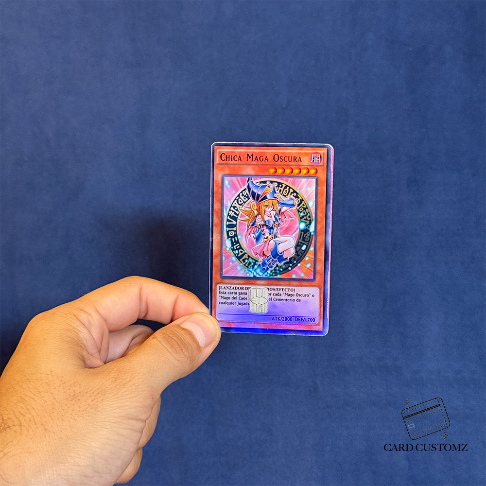 CARTA CHICA MAGA OSCURA YU-GI-OH! STICKER DE VINIL HOLOGRÁFICO PARA TARJETAS
