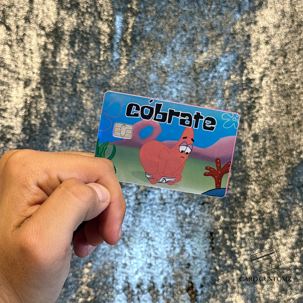 COBRATE PATRICIO STICKER DE VINIL HOLOGRÁFICO PARA TARJETAS