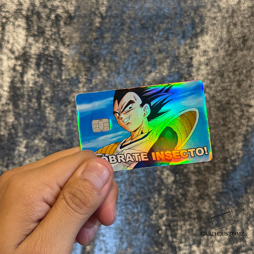 COBRATE INSECTO VEGUETA STICKER DE VINIL HOLOGRÁFICO PARA TARJETAS
