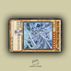 DRAGÓN BLANCO OJOS AZULES YU-GI-OH! STICKER DE VINIL HOLOGRÁFICO PARA TARJETAS