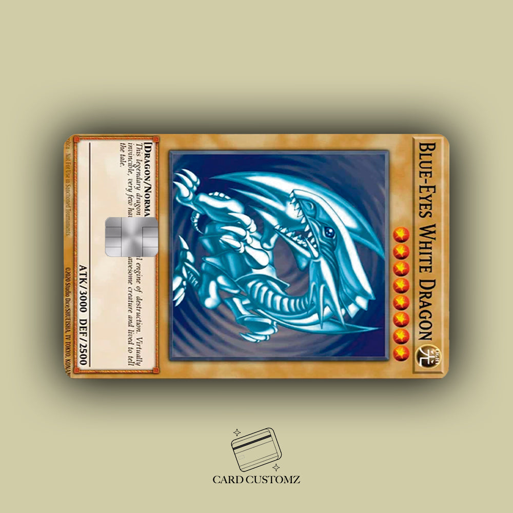 DRAGÓN DE OJOS AZULES YU-GI-OH! STICKER DE VINIL HOLOGRÁFICO PARA TARJETAS