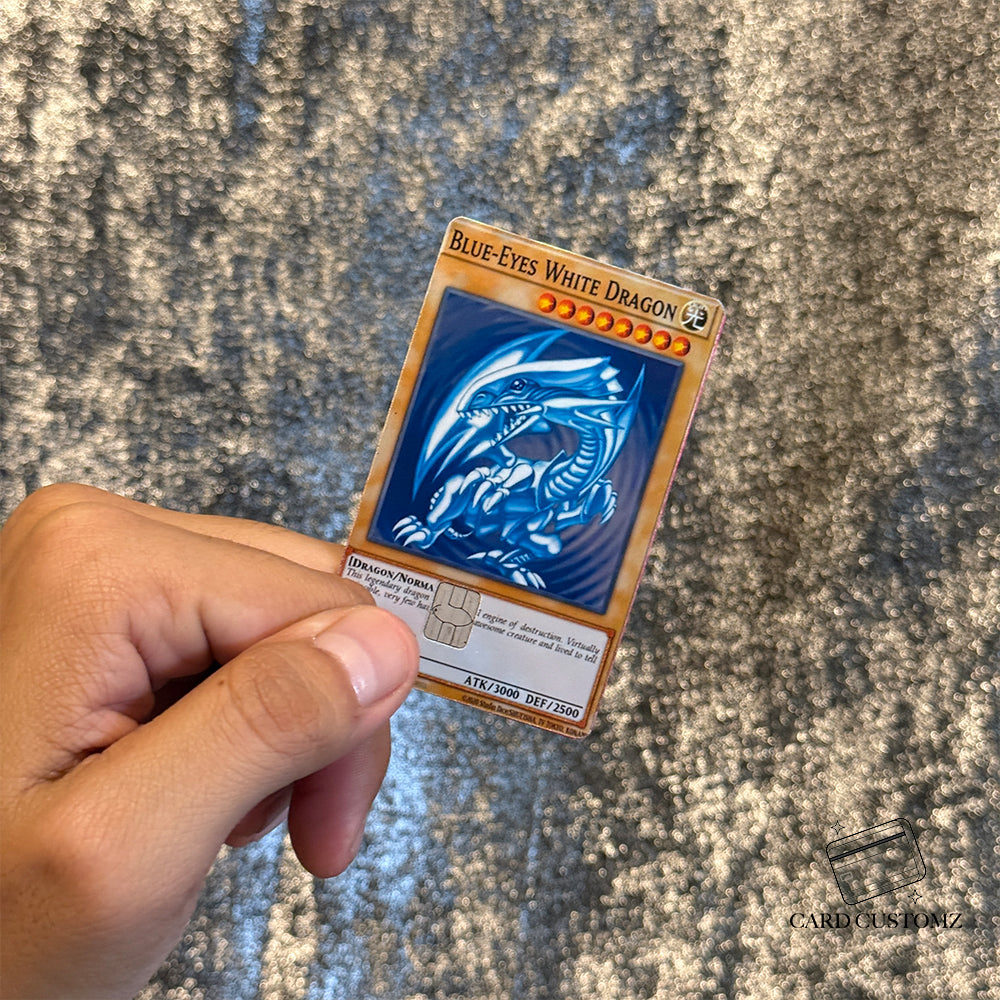 DRAGÓN DE OJOS AZULES YU-GI-OH! STICKER DE VINIL HOLOGRÁFICO PARA TARJETAS