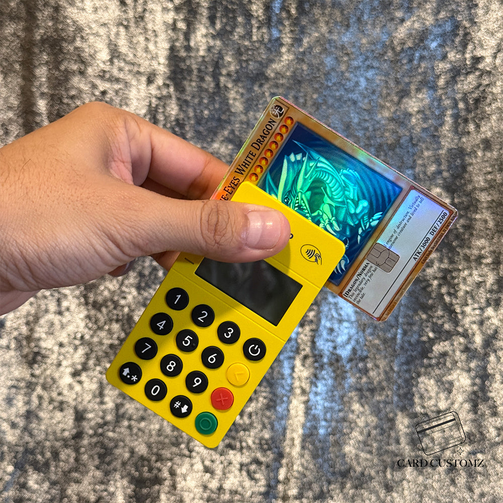 DRAGÓN DE OJOS AZULES YU-GI-OH! STICKER DE VINIL HOLOGRÁFICO PARA TARJETAS