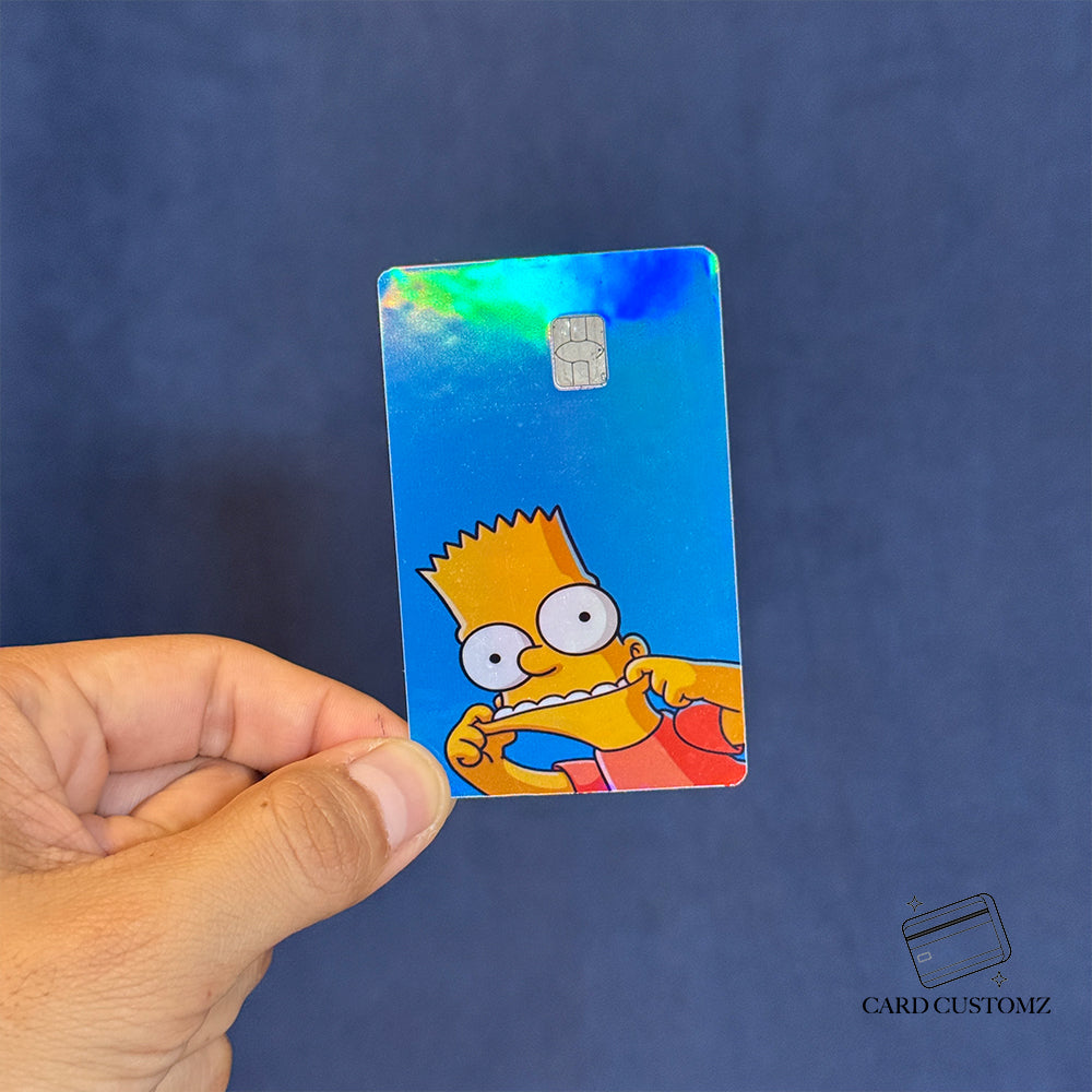 EL BART STICKER DE VINIL HOLOGRÁFICO PARA TARJETAS