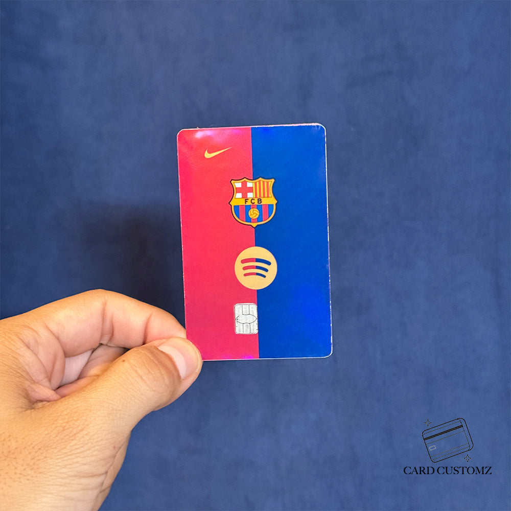 FC BARCELONA STICKER DE VINIL HOLOGRÁFICO PARA TARJETAS