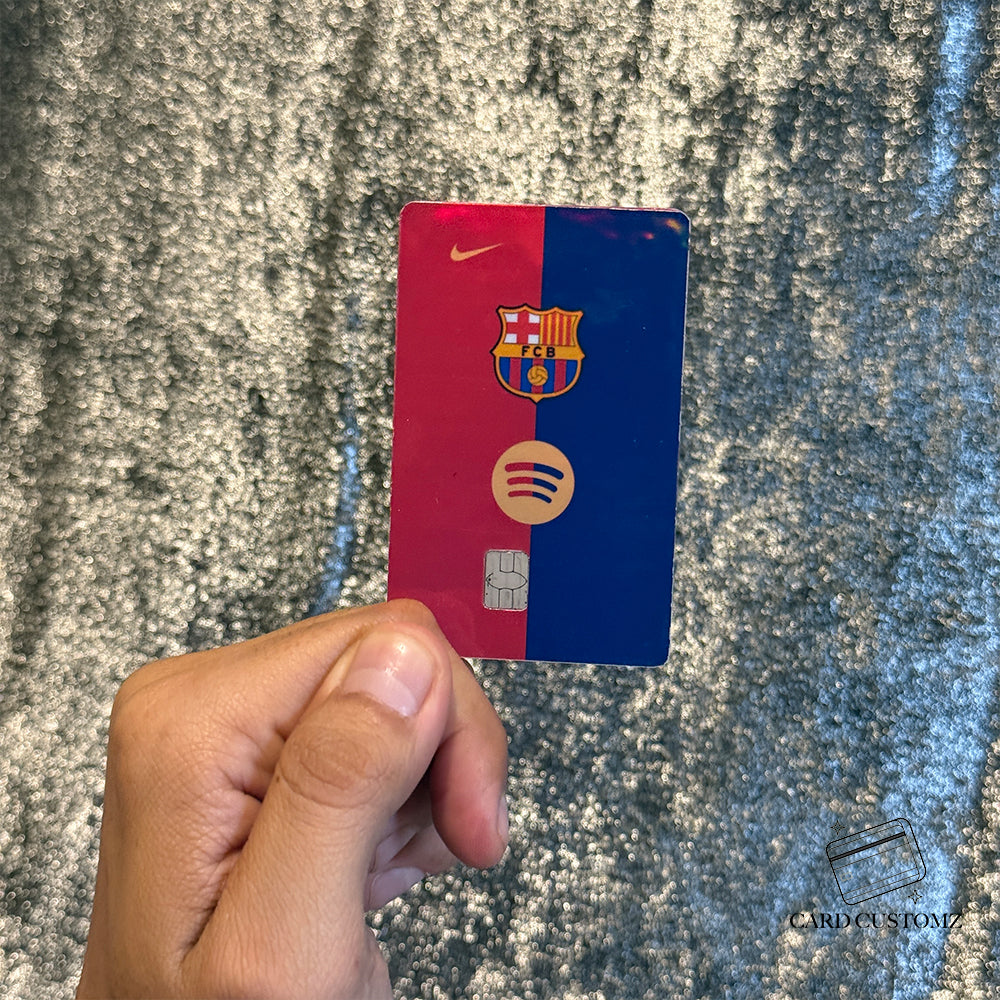 FC BARCELONA STICKER DE VINIL HOLOGRÁFICO PARA TARJETAS