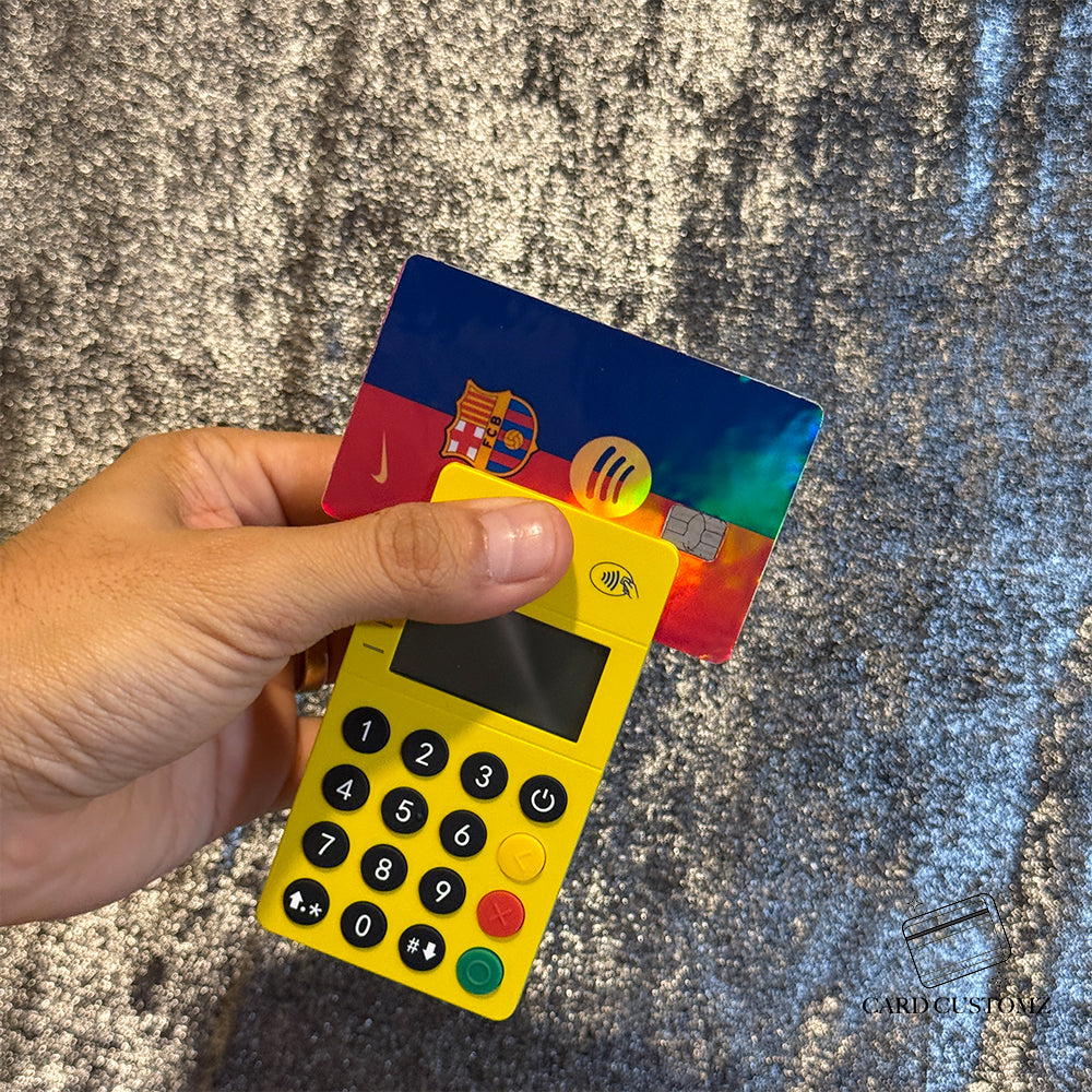 FC BARCELONA STICKER DE VINIL HOLOGRÁFICO PARA TARJETAS