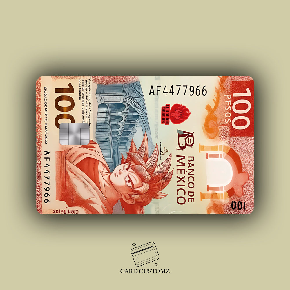 BILLETE DE GOKU STICKER DE VINIL HOLOGRÁFICO PARA TARJETAS