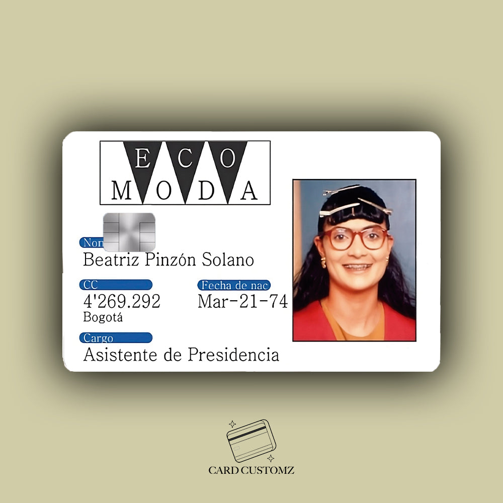 BETTY LA FEA ECOMODA STICKER DE VINIL HOLOGRÁFICO PARA TARJETAS