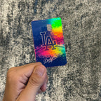 LA DODGERS STICKER DE VINIL HOLOGRÁFICO PARA TARJETAS