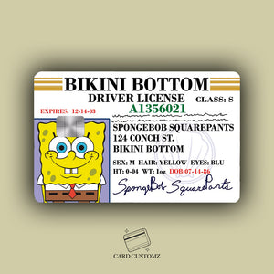 LICENCIA BOB ESPONJA STICKER DE VINIL HOLOGRÁFICO PARA TARJETAS