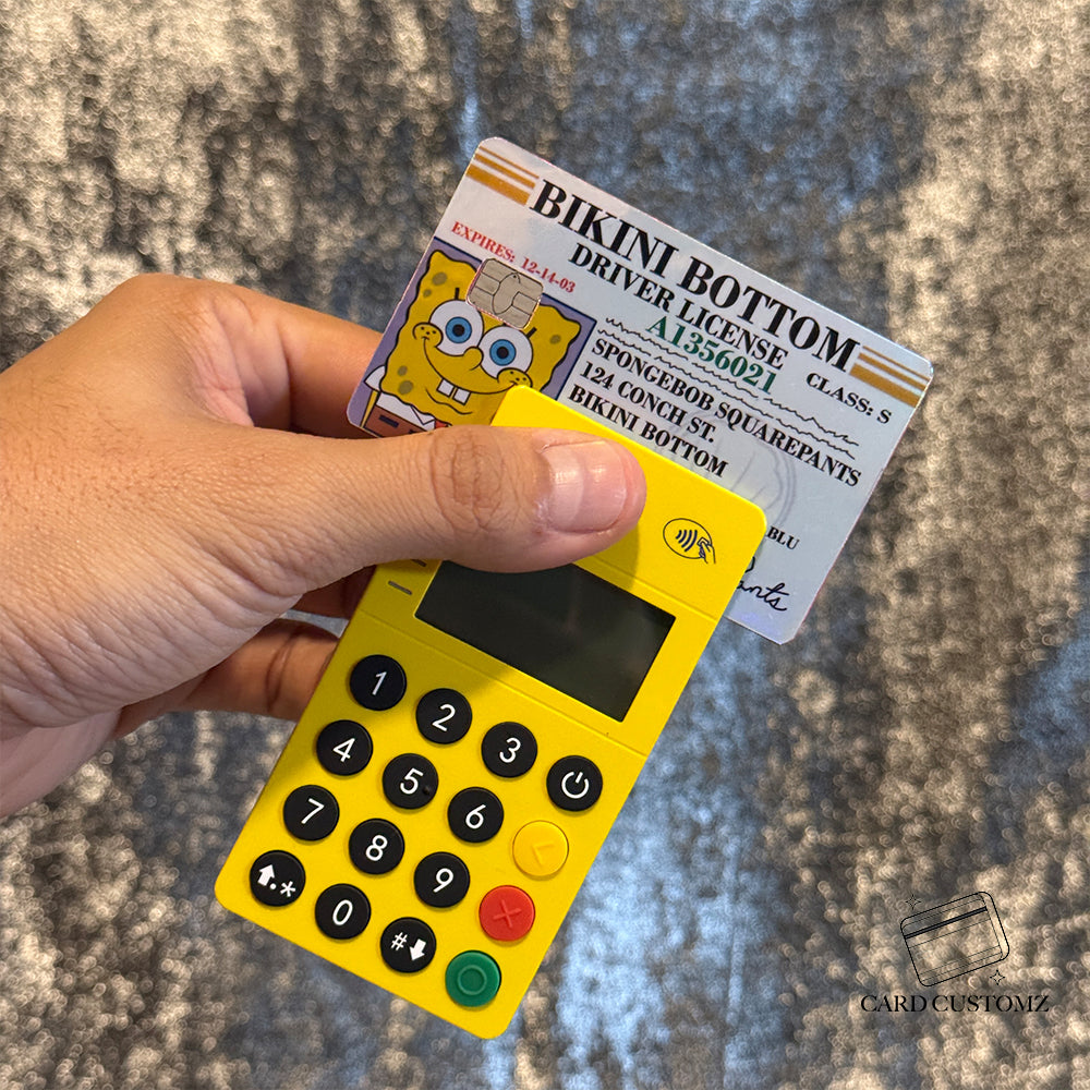 LICENCIA BOB ESPONJA STICKER DE VINIL HOLOGRÁFICO PARA TARJETAS