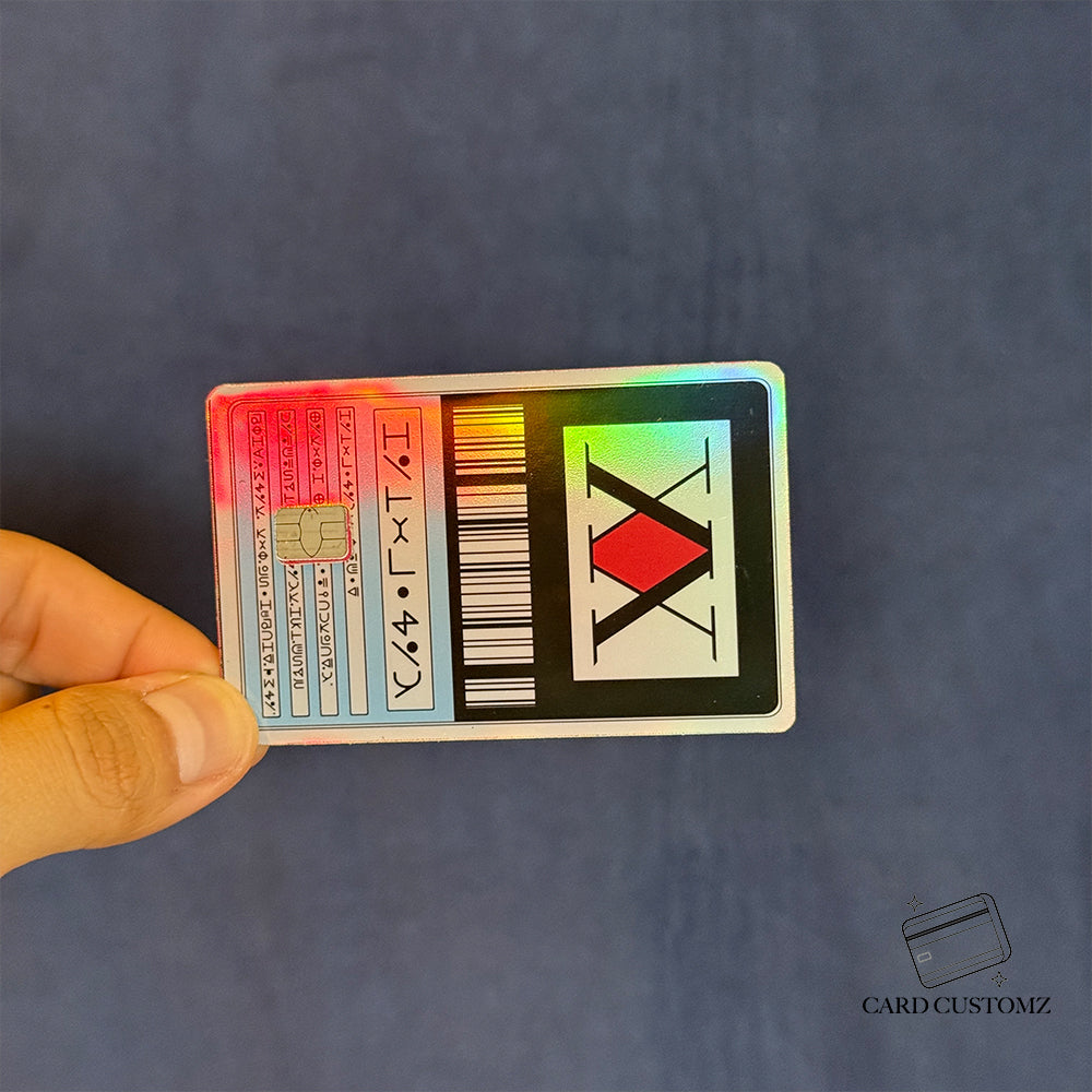 LICENCIA DE CAZADOR HUNTER X HUNTER STICKER DE VINIL HOLOGRÁFICO PARA TARJETAS