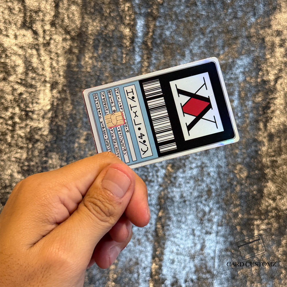 LICENCIA DE CAZADOR HUNTER X HUNTER STICKER DE VINIL HOLOGRÁFICO PARA TARJETAS