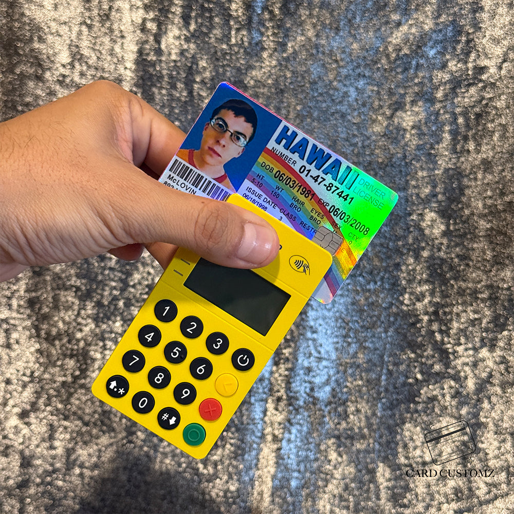 MCLOVIN IDENTIFICACIÓN STICKER DE VINIL HOLOGRÁFICO PARA TARJETAS