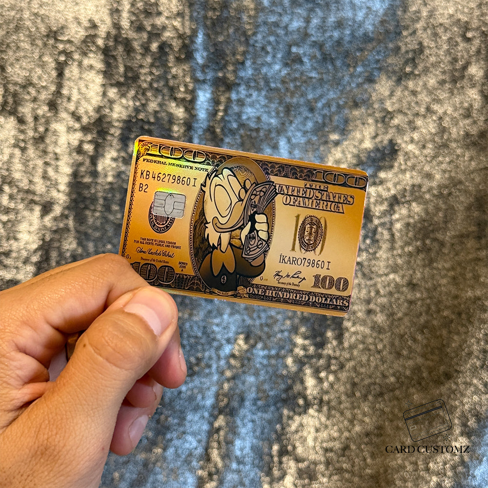 MCPATO BILLETE 100 USD STICKER DE VINIL HOLOGRÁFICO PARA TARJETAS