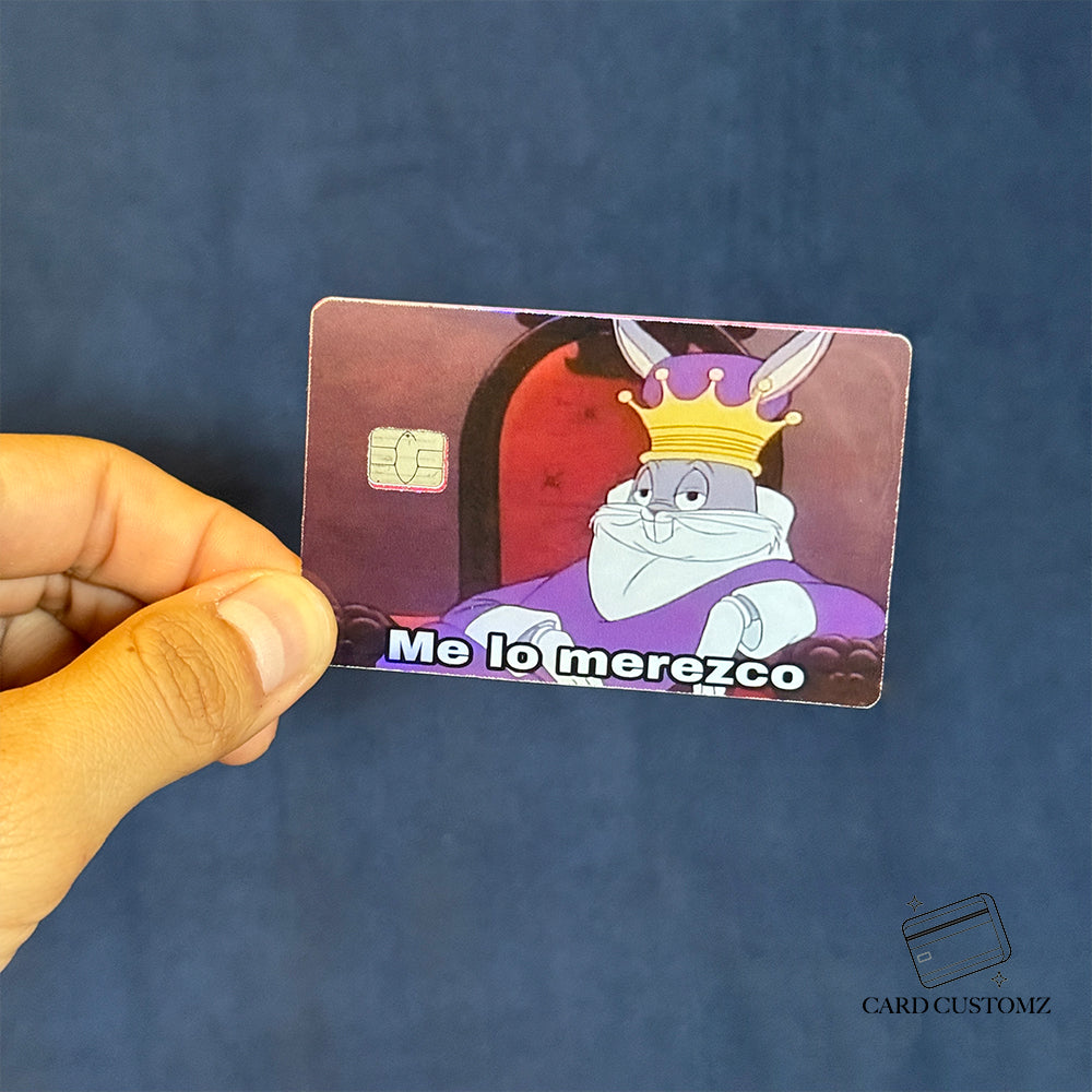 ME LO MEREZCO STICKER DE VINIL HOLOGRÁFICO PARA TARJETAS
