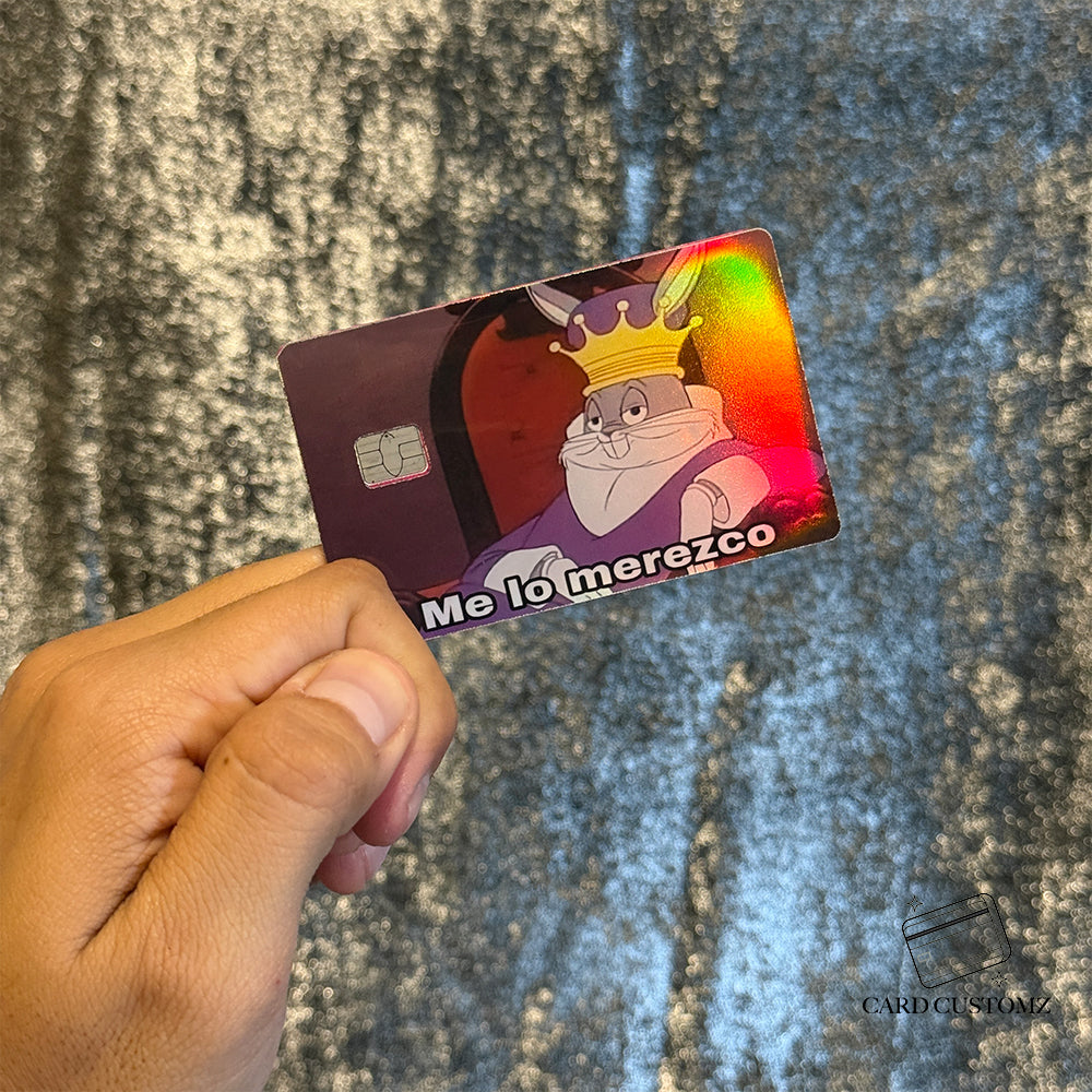 ME LO MEREZCO STICKER DE VINIL HOLOGRÁFICO PARA TARJETAS
