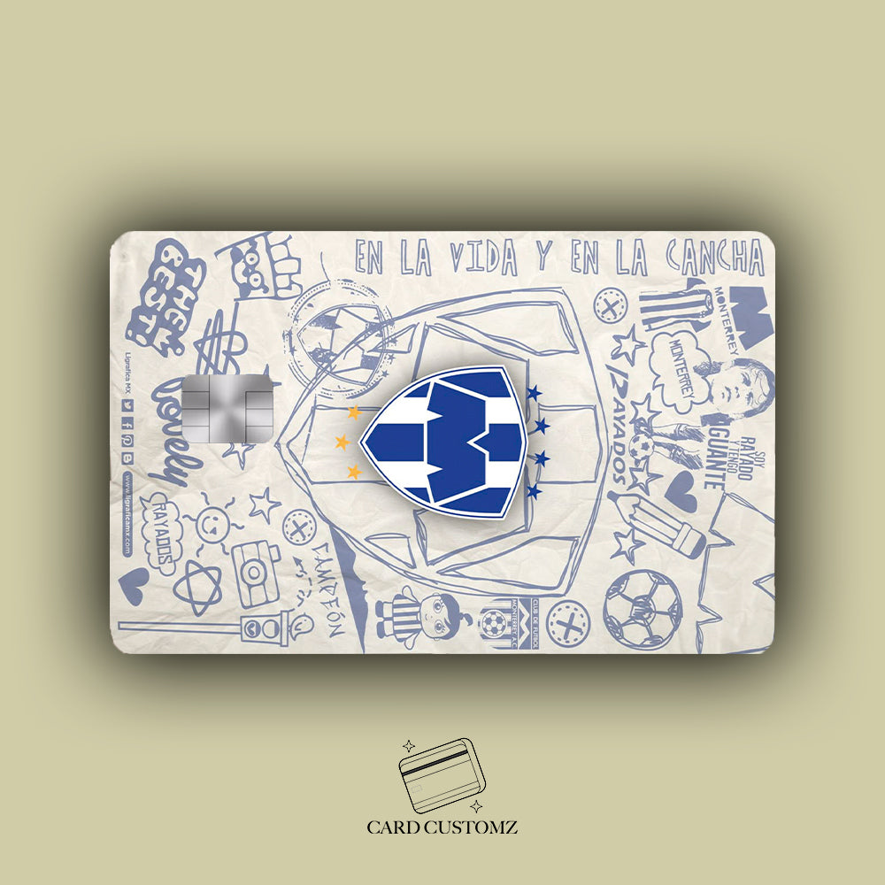 MONTERREY FC STICKER DE VINIL HOLOGRÁFICO PARA TARJETAS