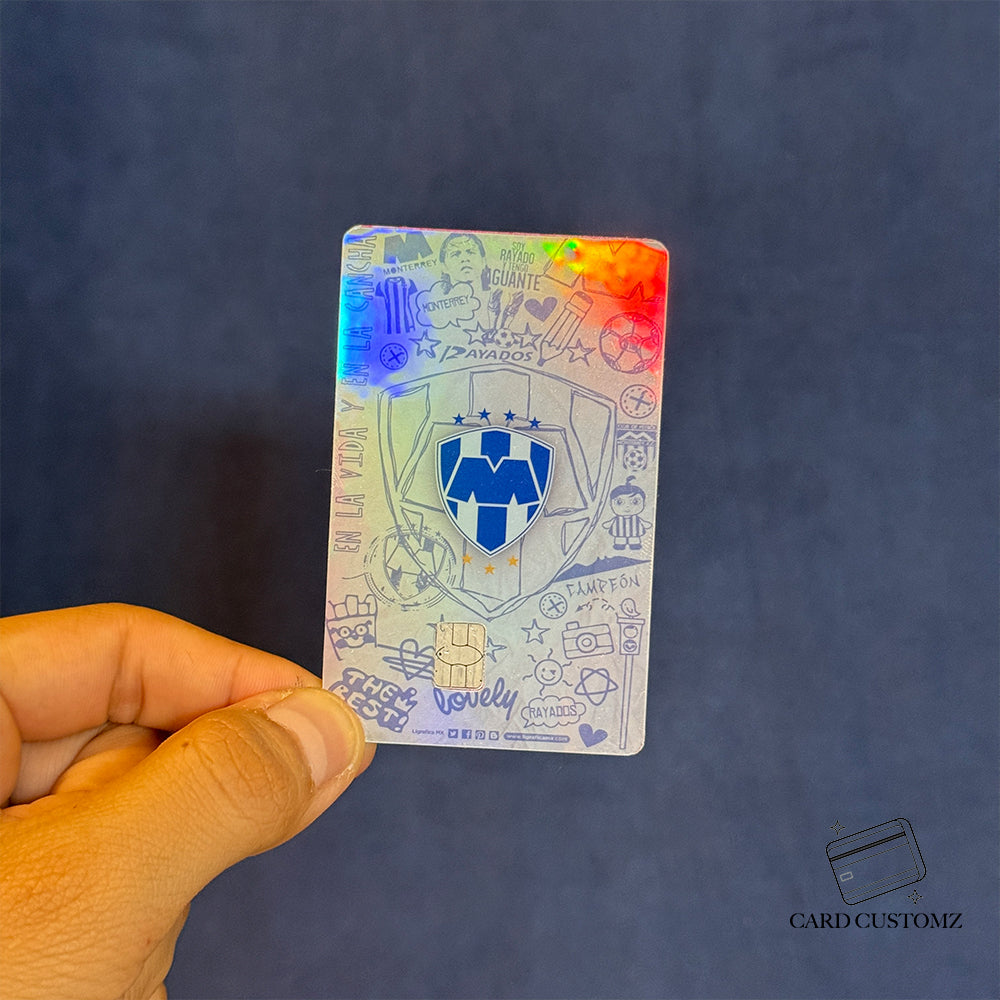 MONTERREY FC STICKER DE VINIL HOLOGRÁFICO PARA TARJETAS