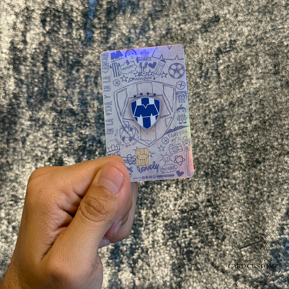 MONTERREY FC STICKER DE VINIL HOLOGRÁFICO PARA TARJETAS