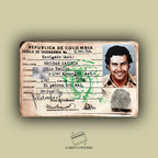 PABLO ESCOBAR IDENTIFICACIÓN STICKER DE VINIL HOLOGRÁFICO PARA TARJETAS