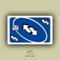 REVERSA UNO AZUL STICKER DE VINIL HOLOGRÁFICO PARA TARJETAS