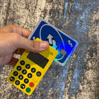 REVERSA UNO AZUL STICKER DE VINIL HOLOGRÁFICO PARA TARJETAS