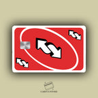 REVERSA UNO ROJO STICKER DE VINIL HOLOGRÁFICO PARA TARJETAS