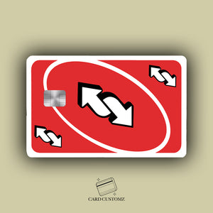 REVERSA UNO ROJO STICKER DE VINIL HOLOGRÁFICO PARA TARJETAS