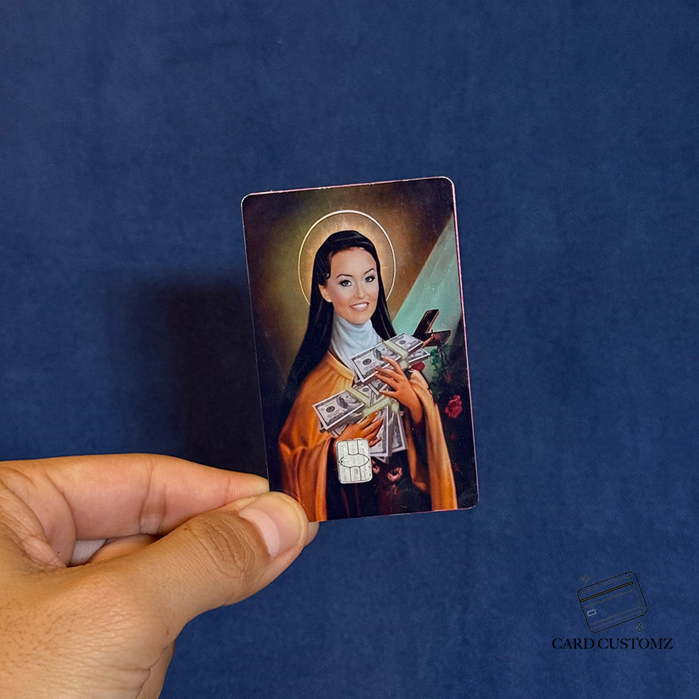 SANTA TERESA STICKER DE VINIL HOLOGRÁFICO PARA TARJETAS