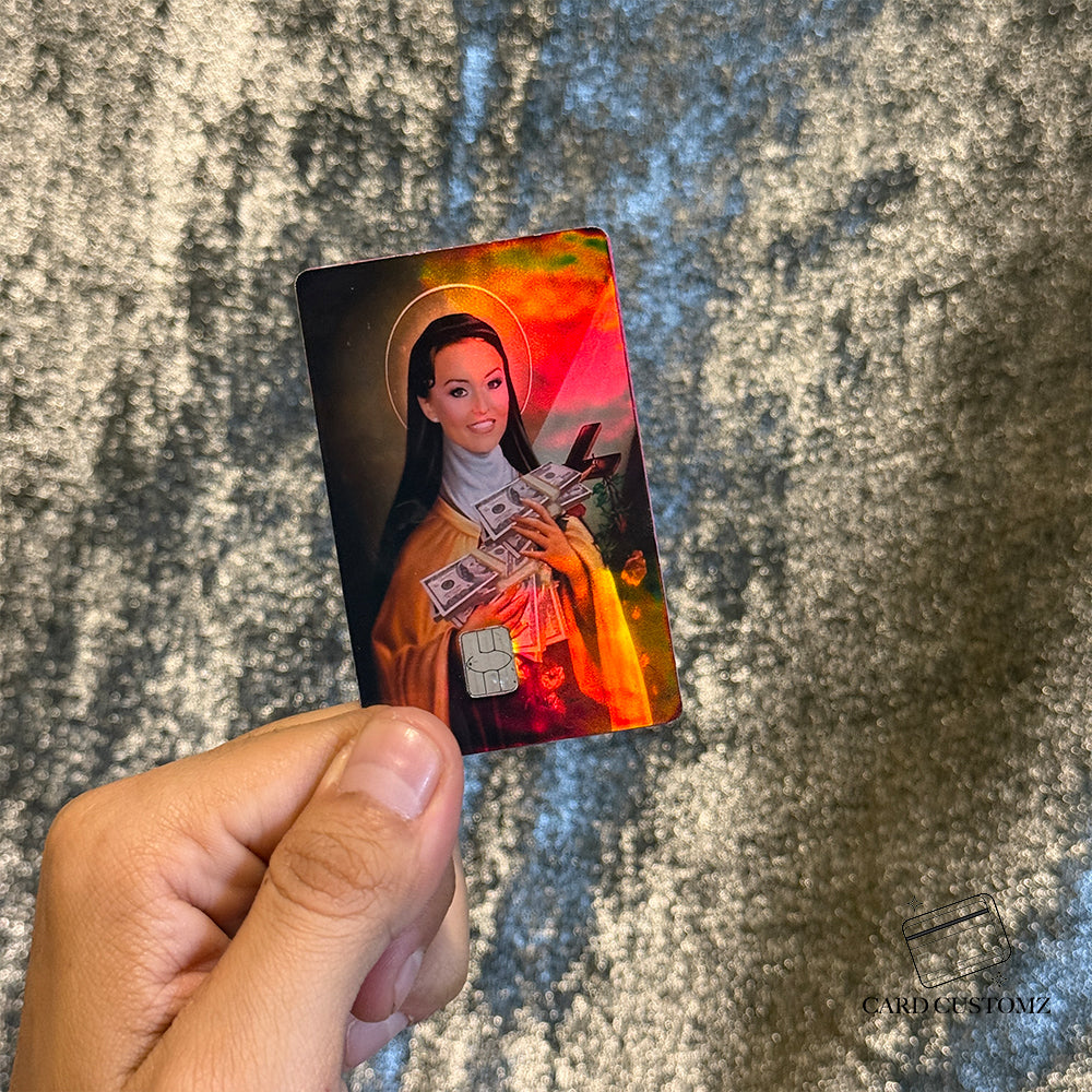 SANTA TERESA STICKER DE VINIL HOLOGRÁFICO PARA TARJETAS
