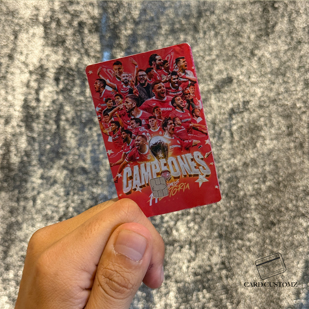 TOLUCA BICAMPEÓN STICKER DE VINIL HOLOGRÁFICO PARA TARJETAS